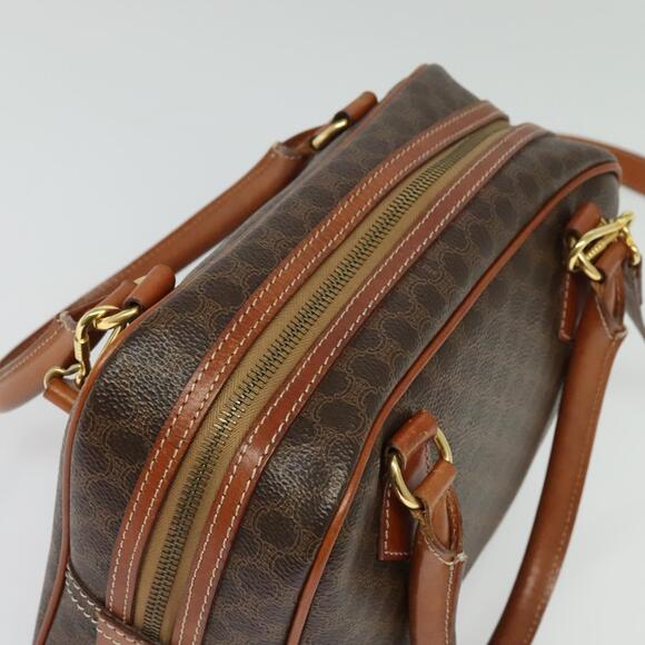 CELINE Macadam Canvas Hand Bag Pvc Leather Brown Gold - Picture 6 of 13